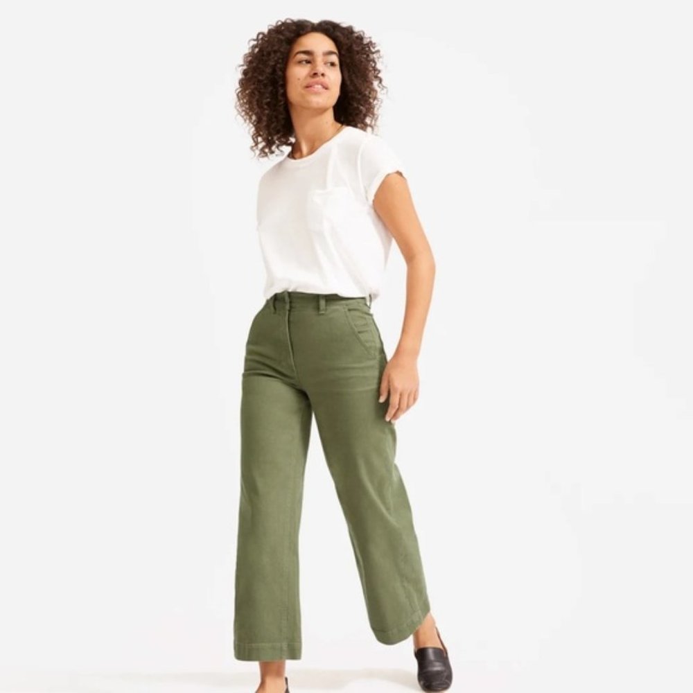 Everlane Wide Leg Crop - Size 2, Olive